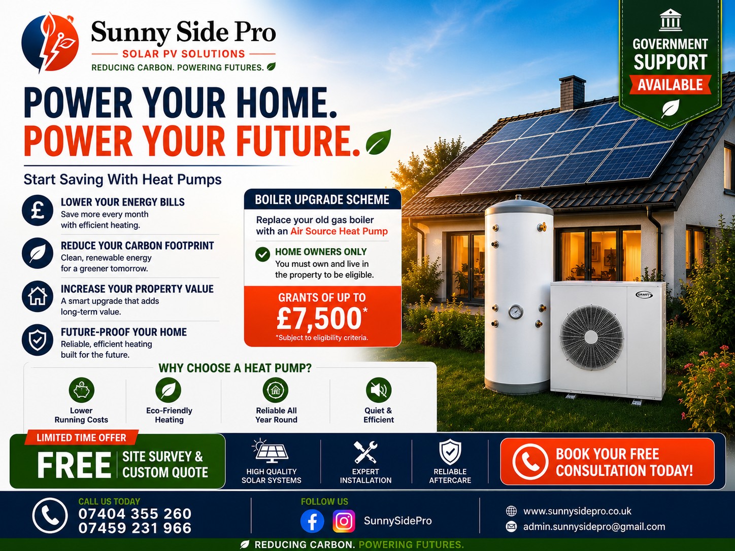 Sunny Side Pro Facebook ad: Stop burning money on rising energy bills and…