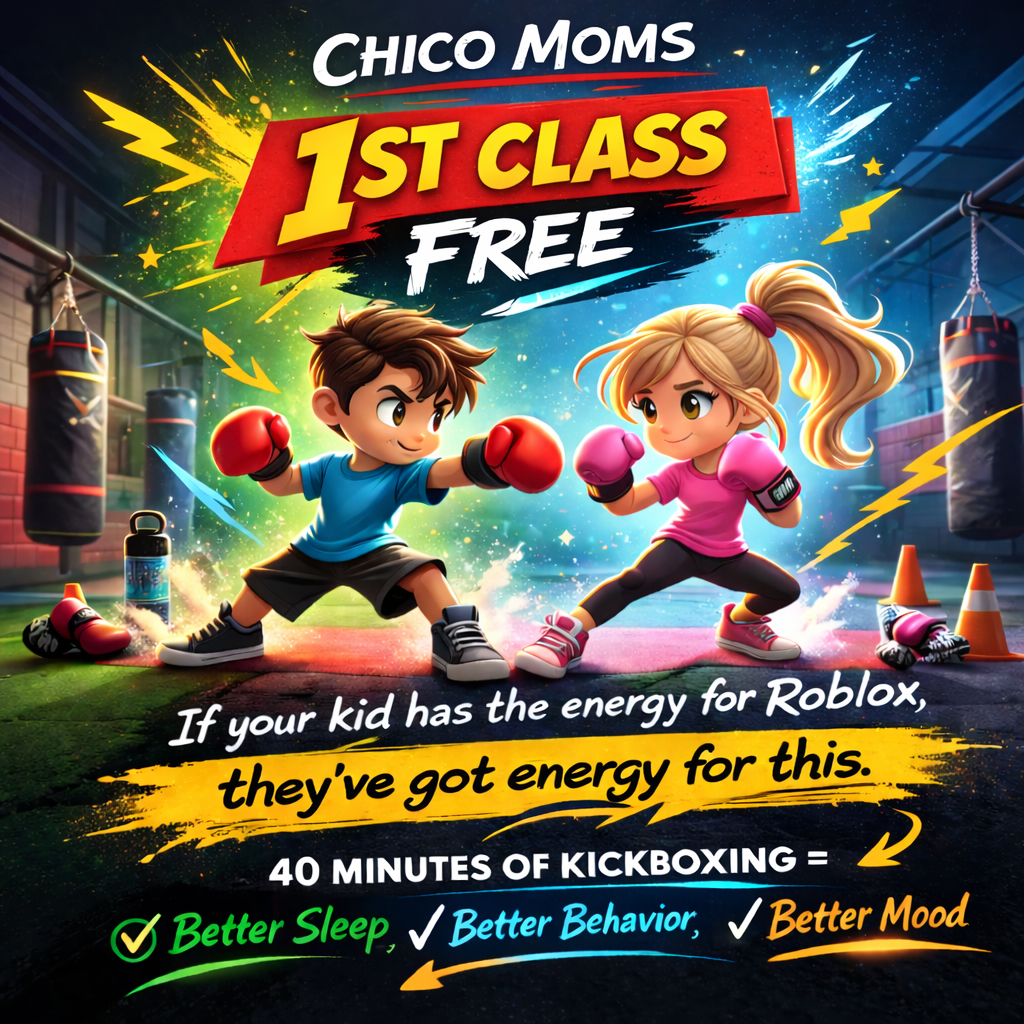 Sweet Fitness Kickboxing - Chico Facebook ad: First Class Is FREE