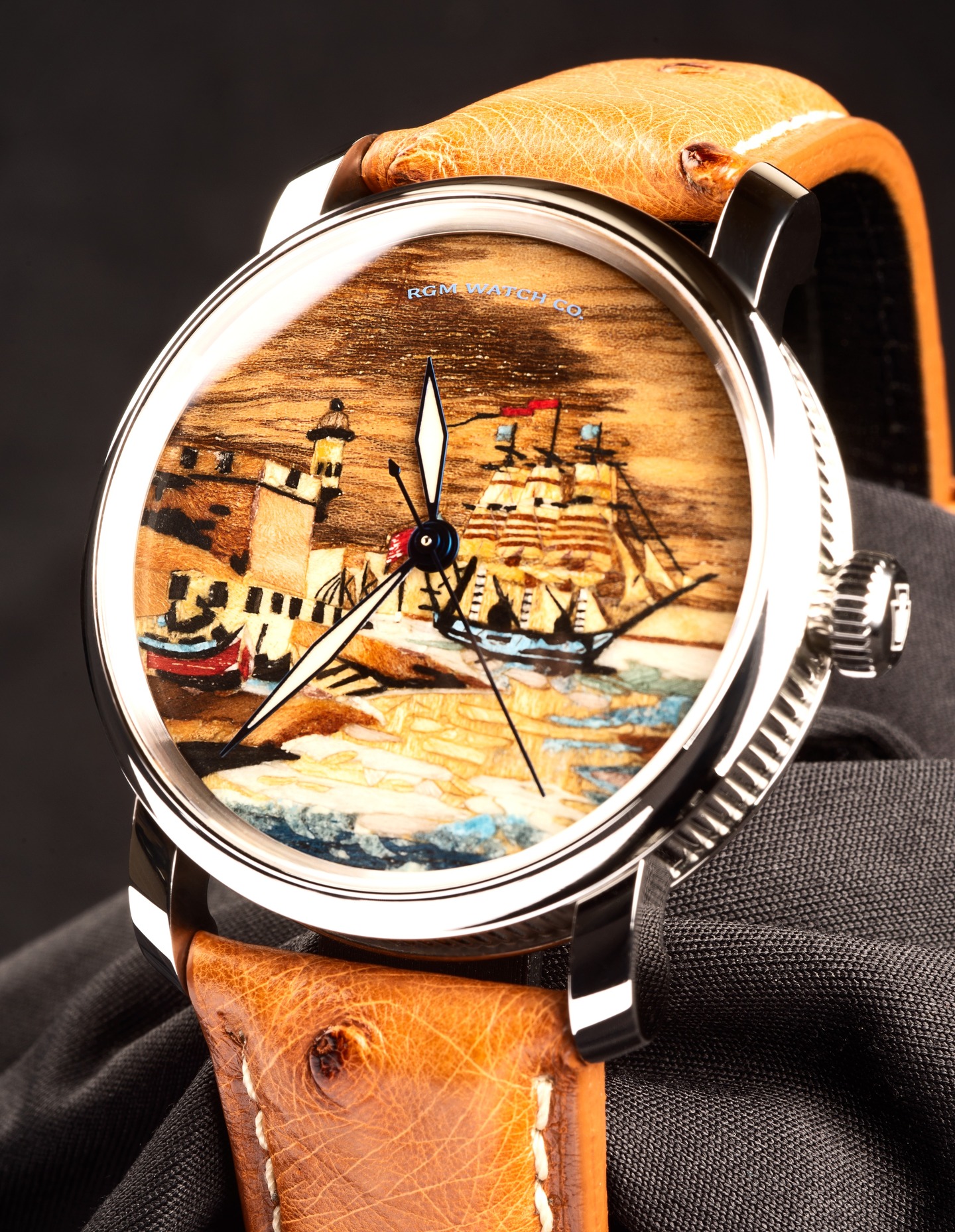 The RGM Watch Company Facebook ad: Wood Marquetry