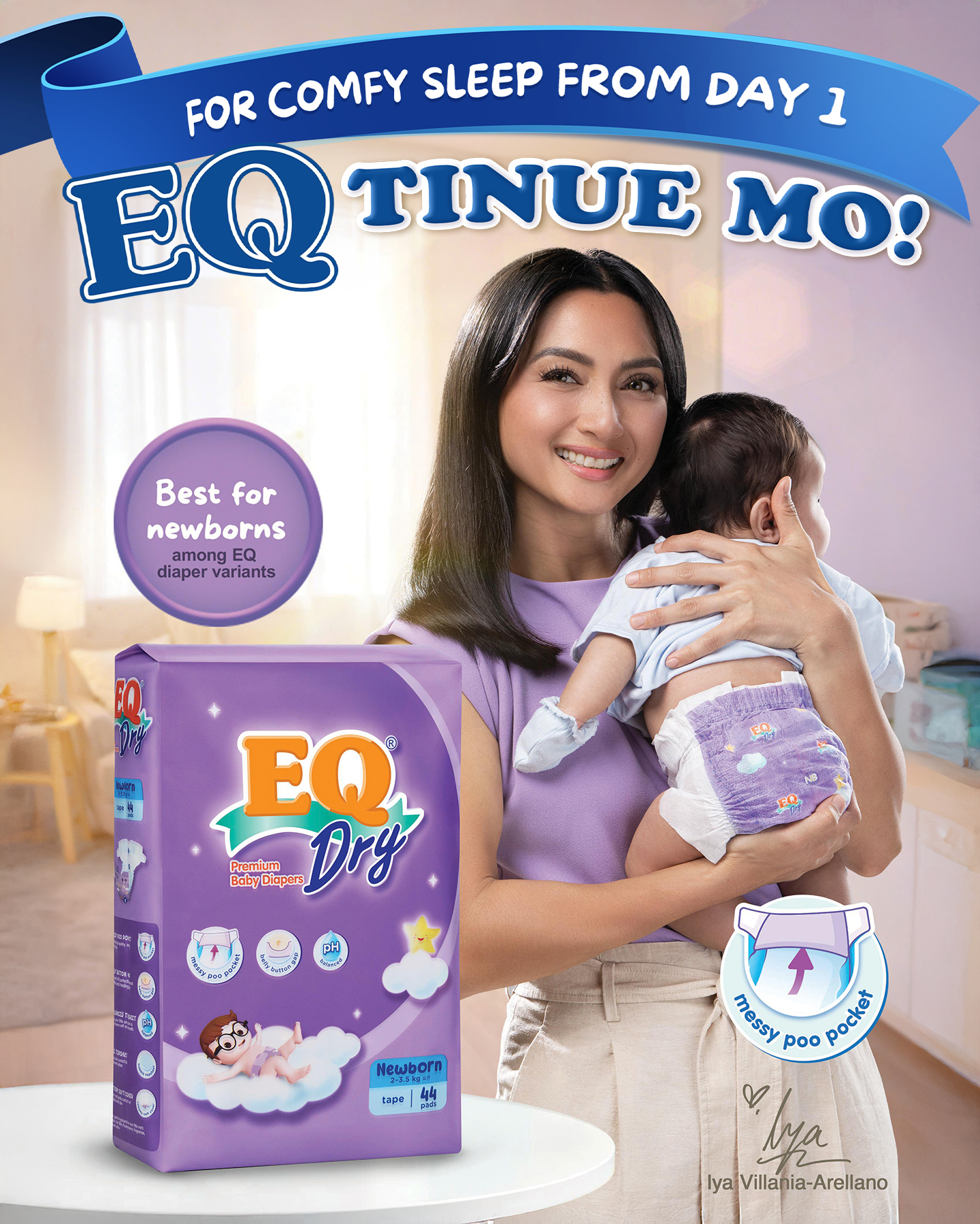 EQ Diapers Facebook ad: With the NEW EQ Dry Premium Baby Diapers…