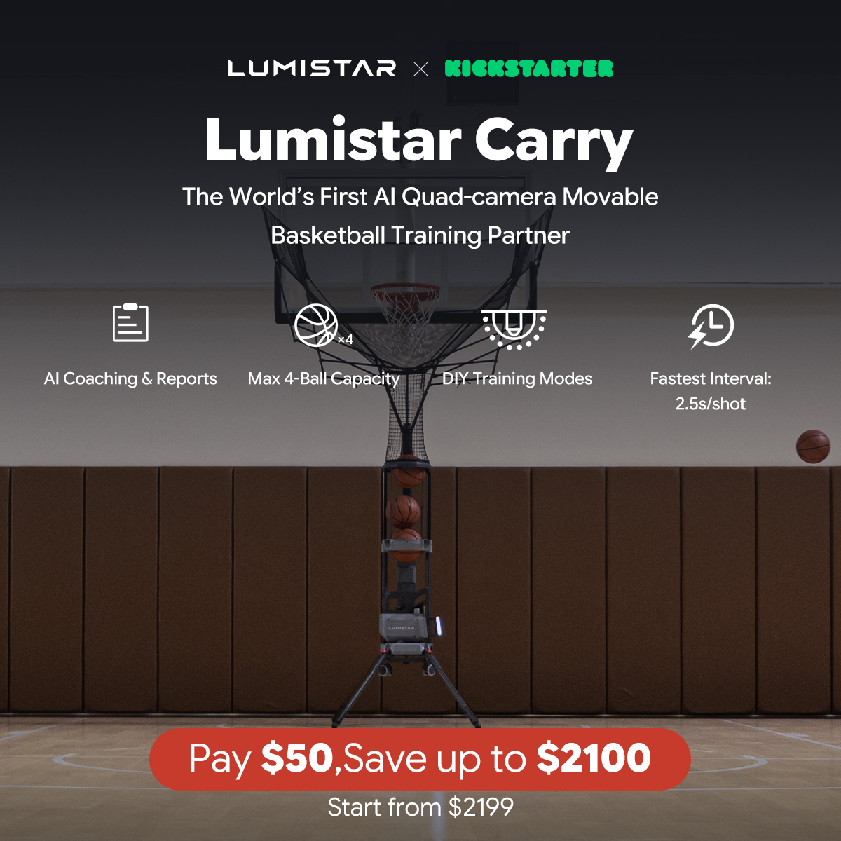 Lumistar Global Facebook ad: Get more shots up. Chase less.