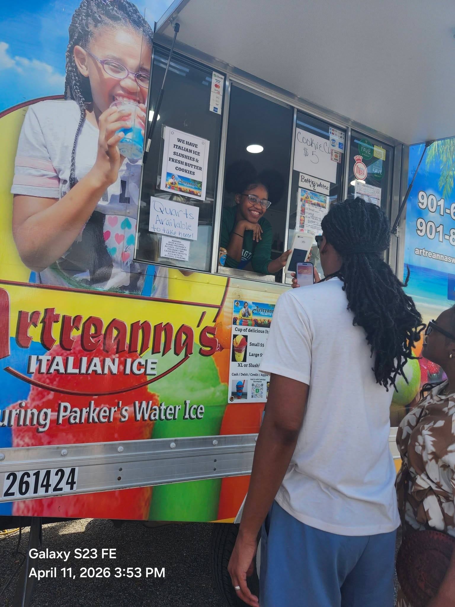Artreanna's Italian Ice Inc. Facebook ad: We are still accepting mobile booking for 2026.
