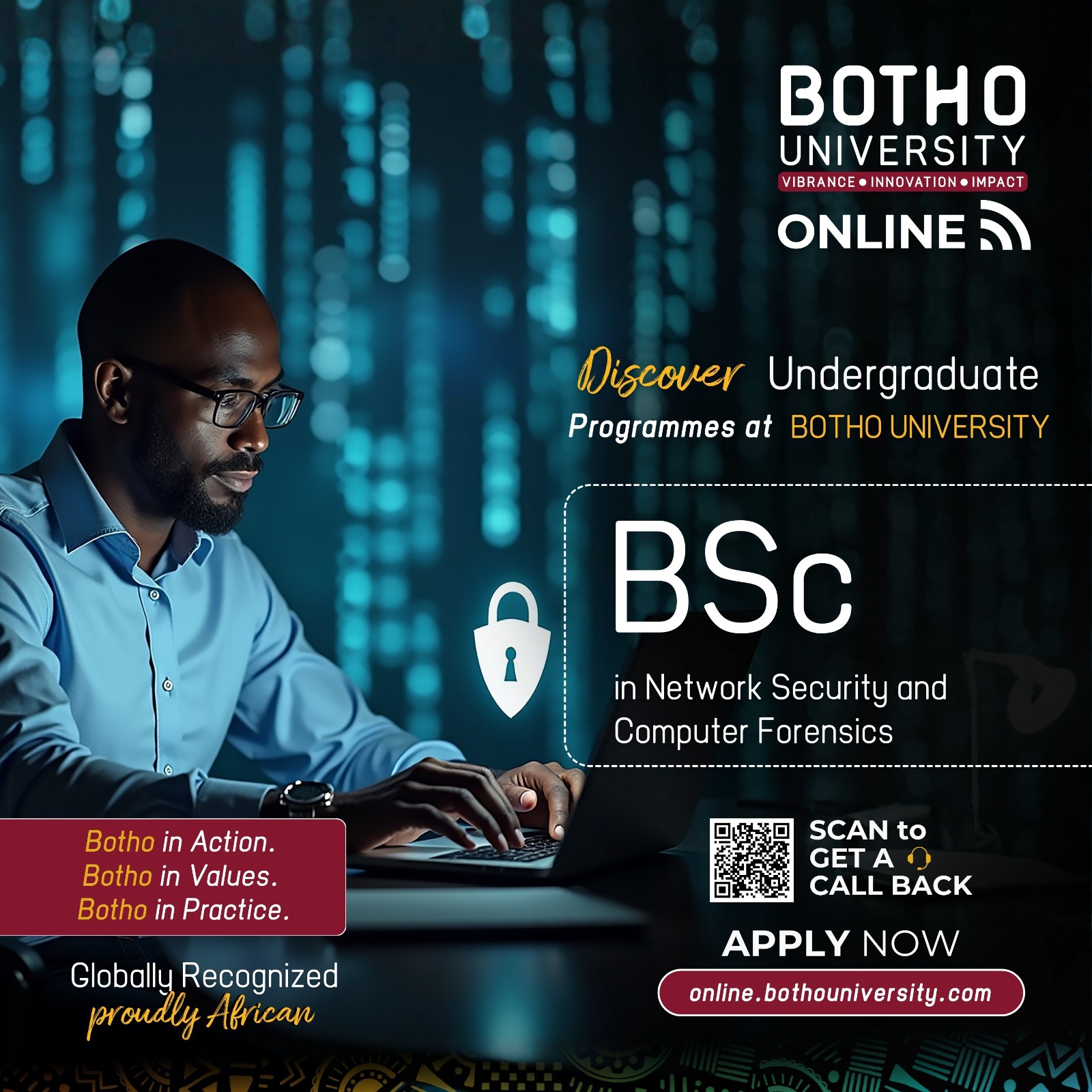 Botho University Online - BUO Facebook ad: Become a Cyber Defender