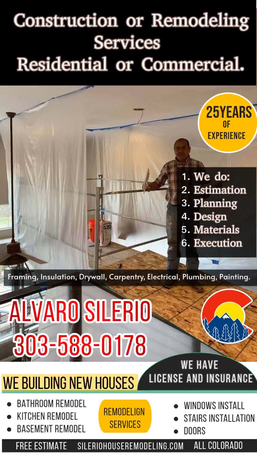 Silerios Remodeling Services in Denver,Co Facebook ad: Get Your Free Remodeling Estimate.