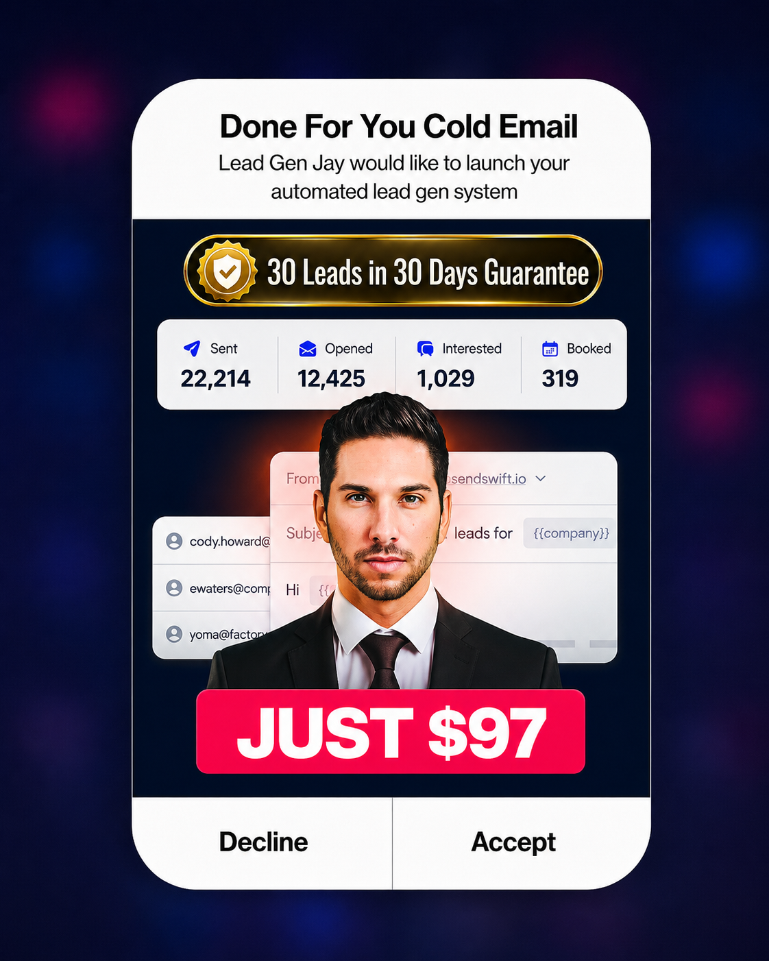 Lead Gen Jay Facebook ad