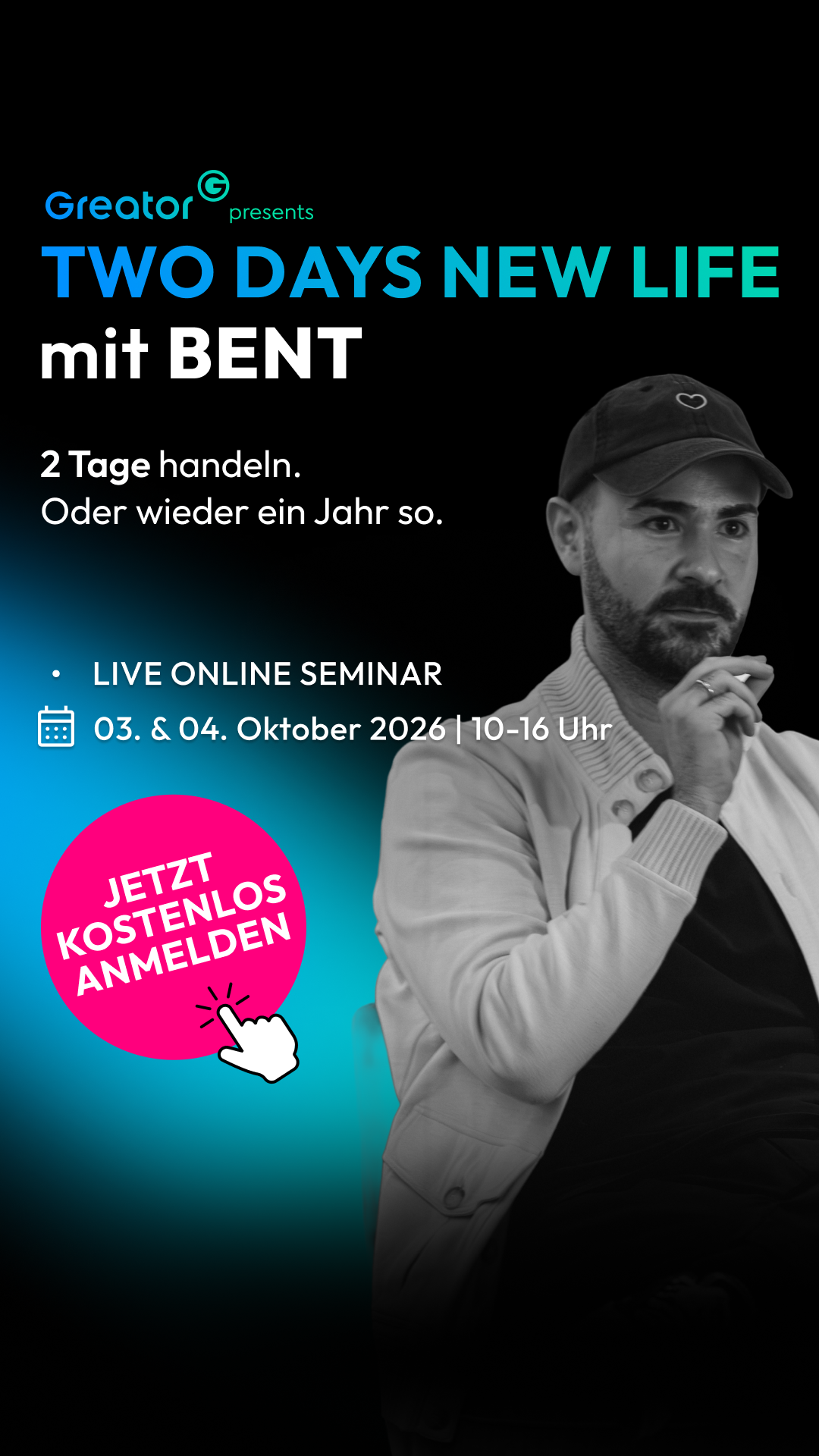 Greator Facebook ad: Zwei Tage für Klarheit im Kopf