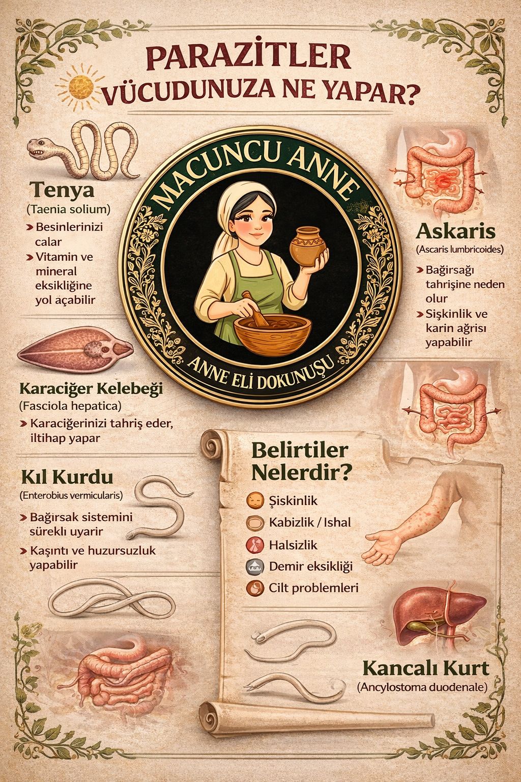 Macuncu Anne Bitkisel Karışım Facebook ad: İnsan vücuduna davetsiz misafir olarak giren parazitler…