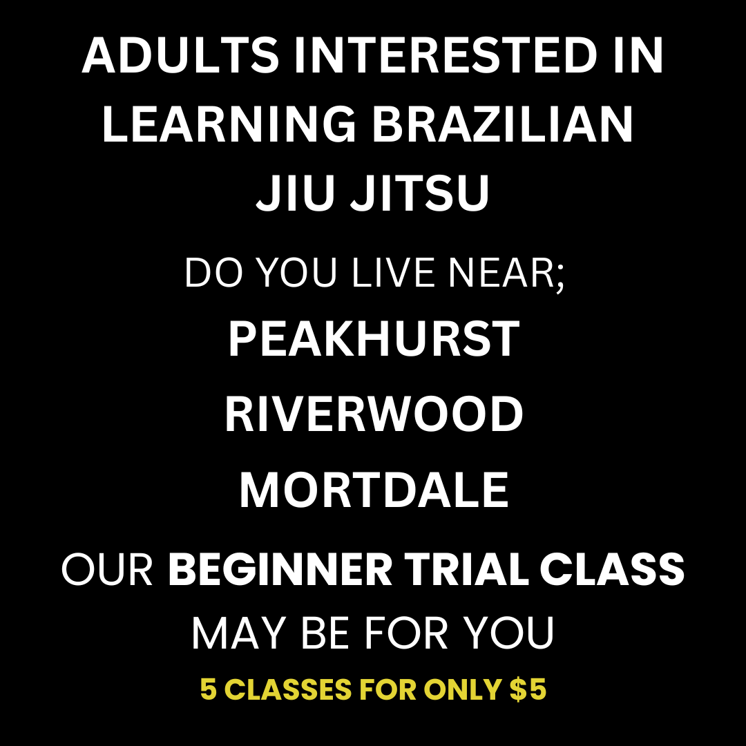 Integrated Combat Centre Peakhurst Facebook ad: 5 BJJ TRIAL CLASSES for only $5 - FOR ADULTS AGED 30+