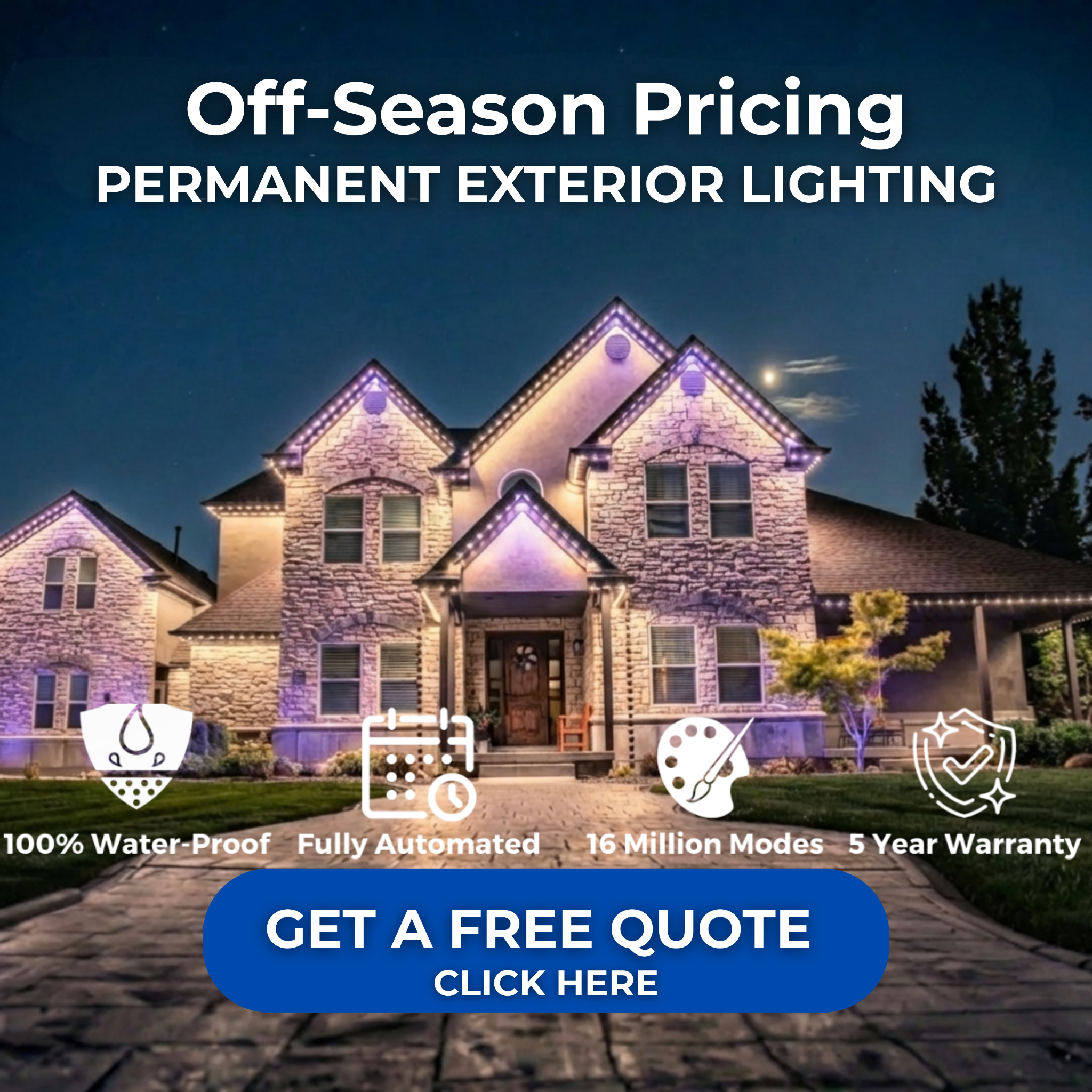 WhoDat Permanent Lighting Facebook ad: Transform Your Home's Exterior With Permanent Lighting