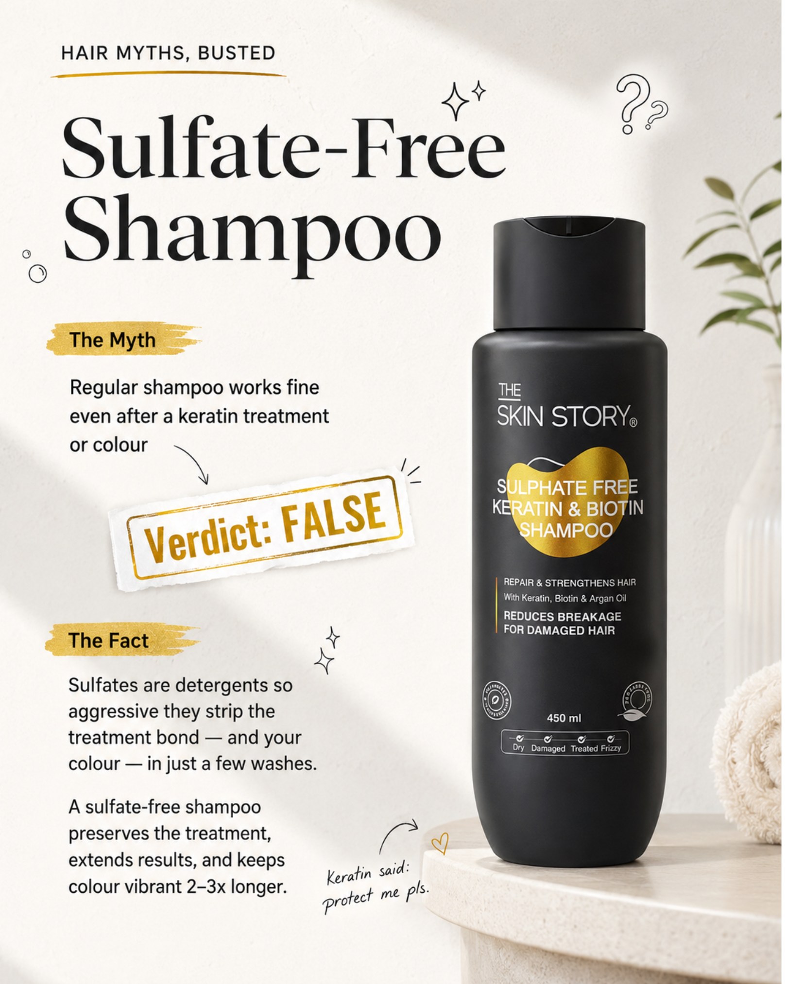 The Skin Story Facebook ad: We understand your hair problems.