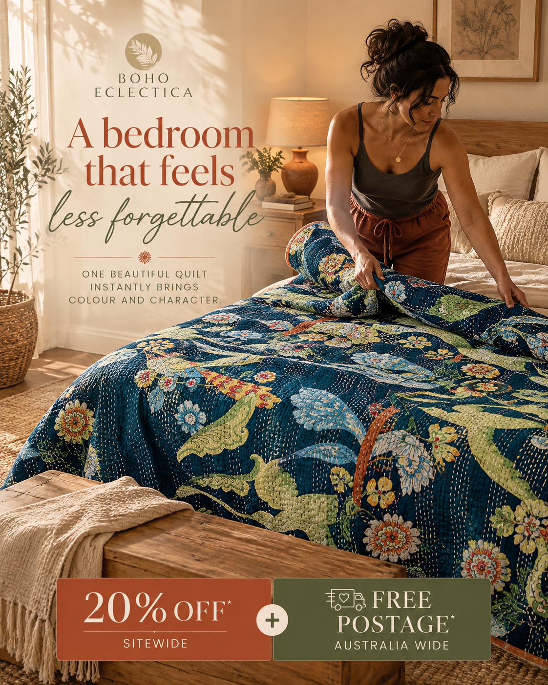 Boho Eclectica Facebook ad: A Bedroom With More Personality