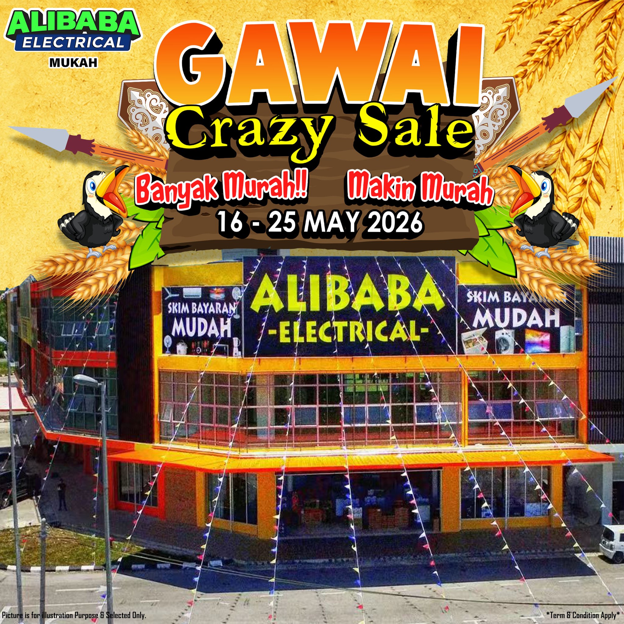 Alibaba Electrical-Mukah branch Facebook ad