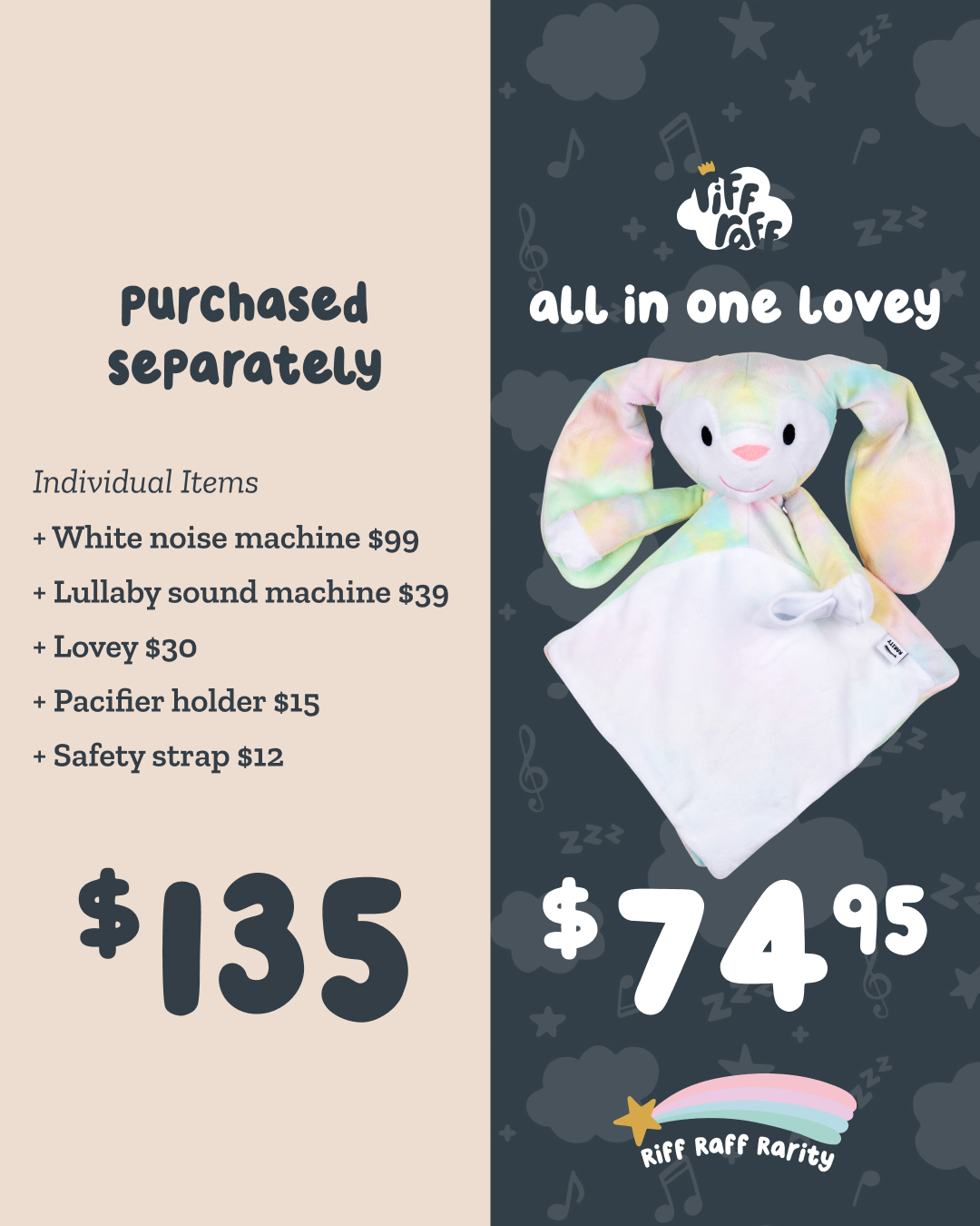 RIFF RAFF SLEEP TOYS Facebook ad