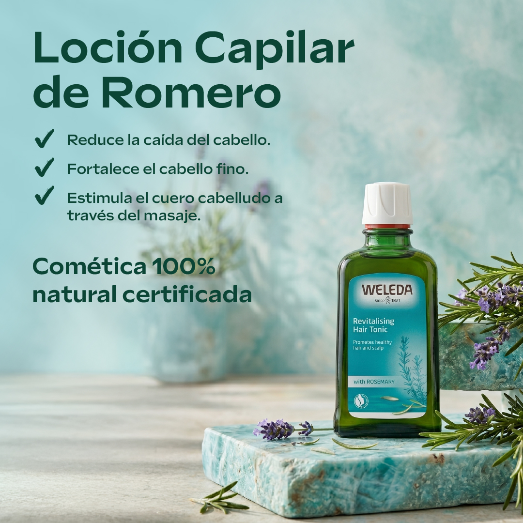 Weleda Facebook ad: Una loción anticaída 100% natural que fortalece, da…