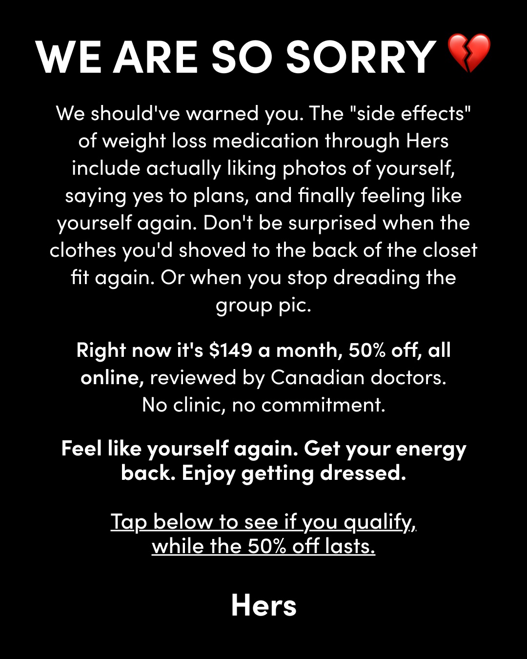 Hers Facebook ad