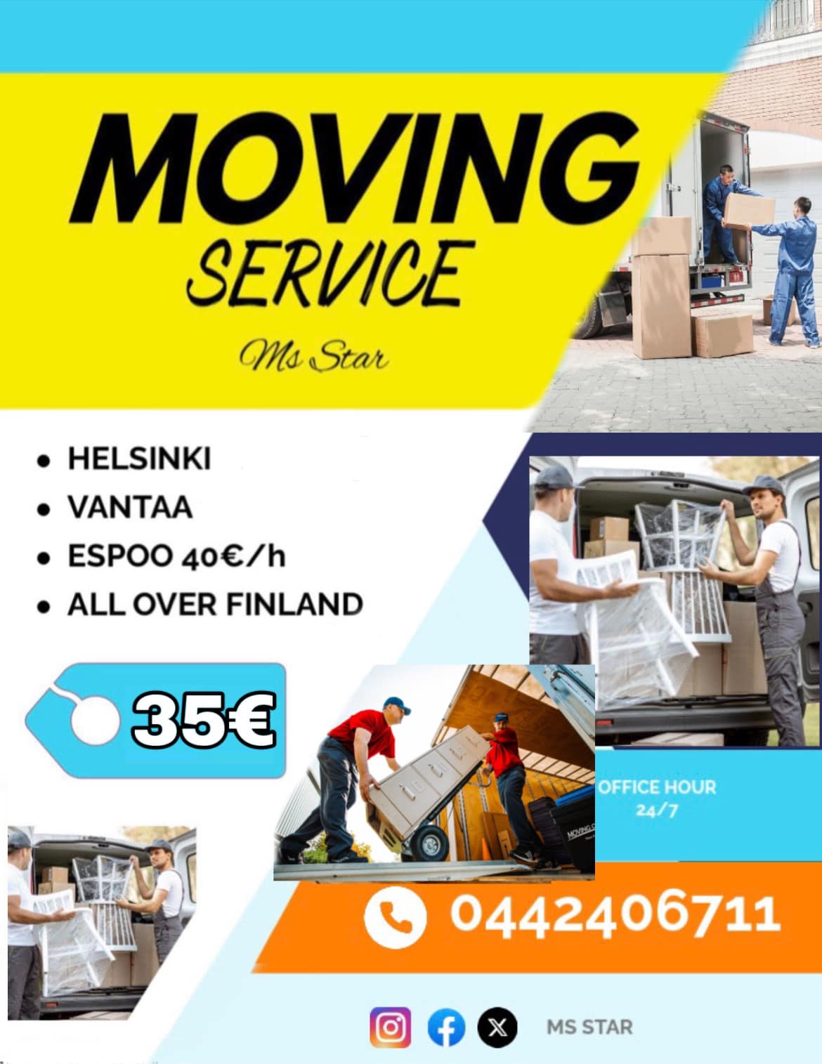 Ms star Facebook ad: Moving Service