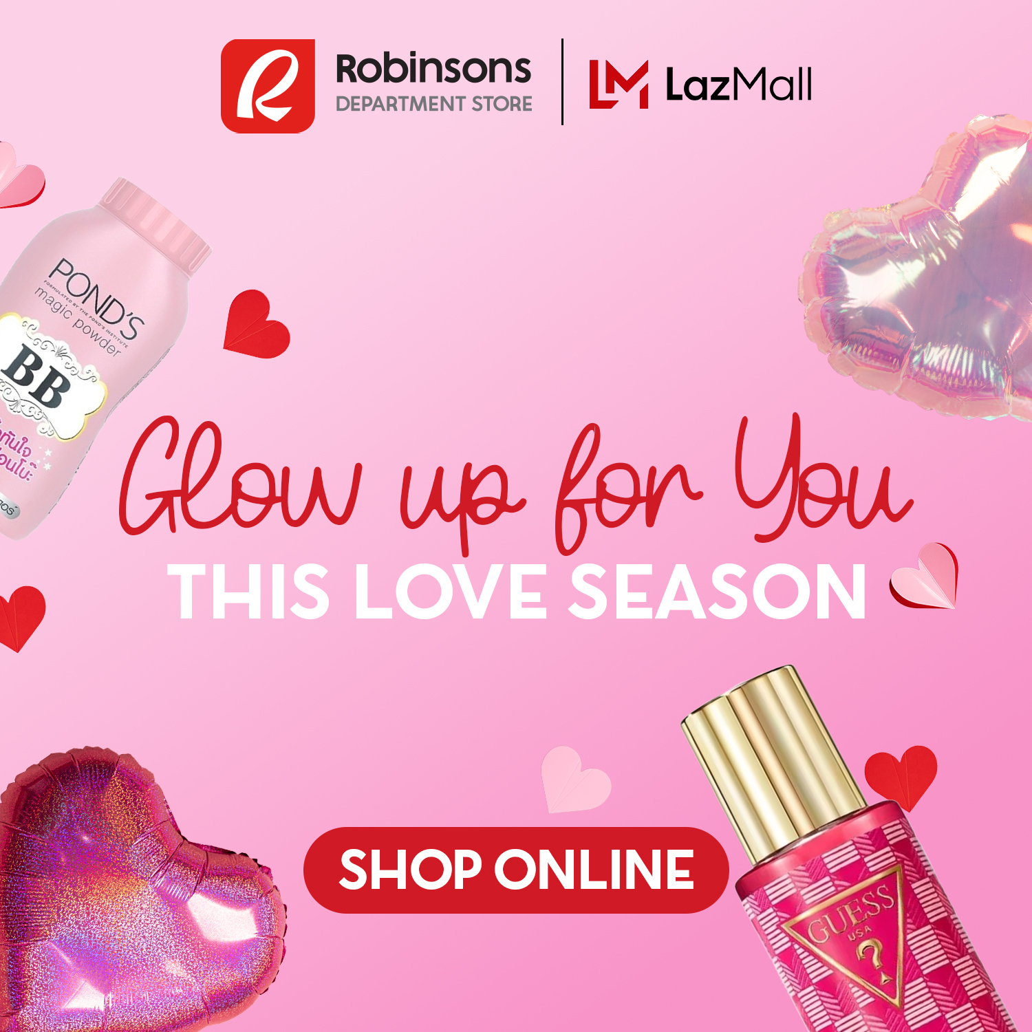 Robinsons Department Store - Beauty Section Facebook ad: Glow goals, unlocked!