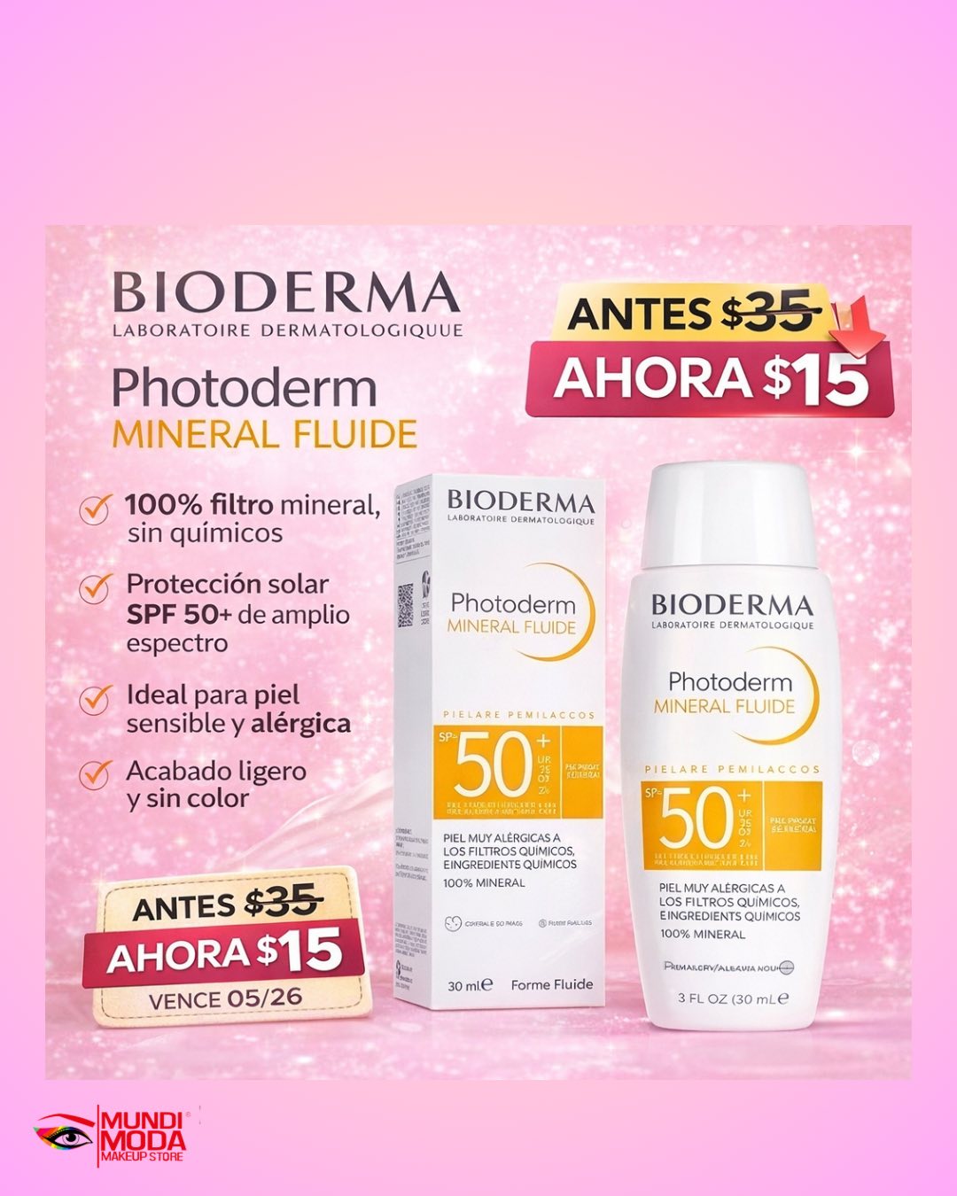 Mundi Moda-Skincare y Makeup Store Nicaragua Facebook ad: Descubre nuestro álbum de bloqueadores dermatológicos TOP