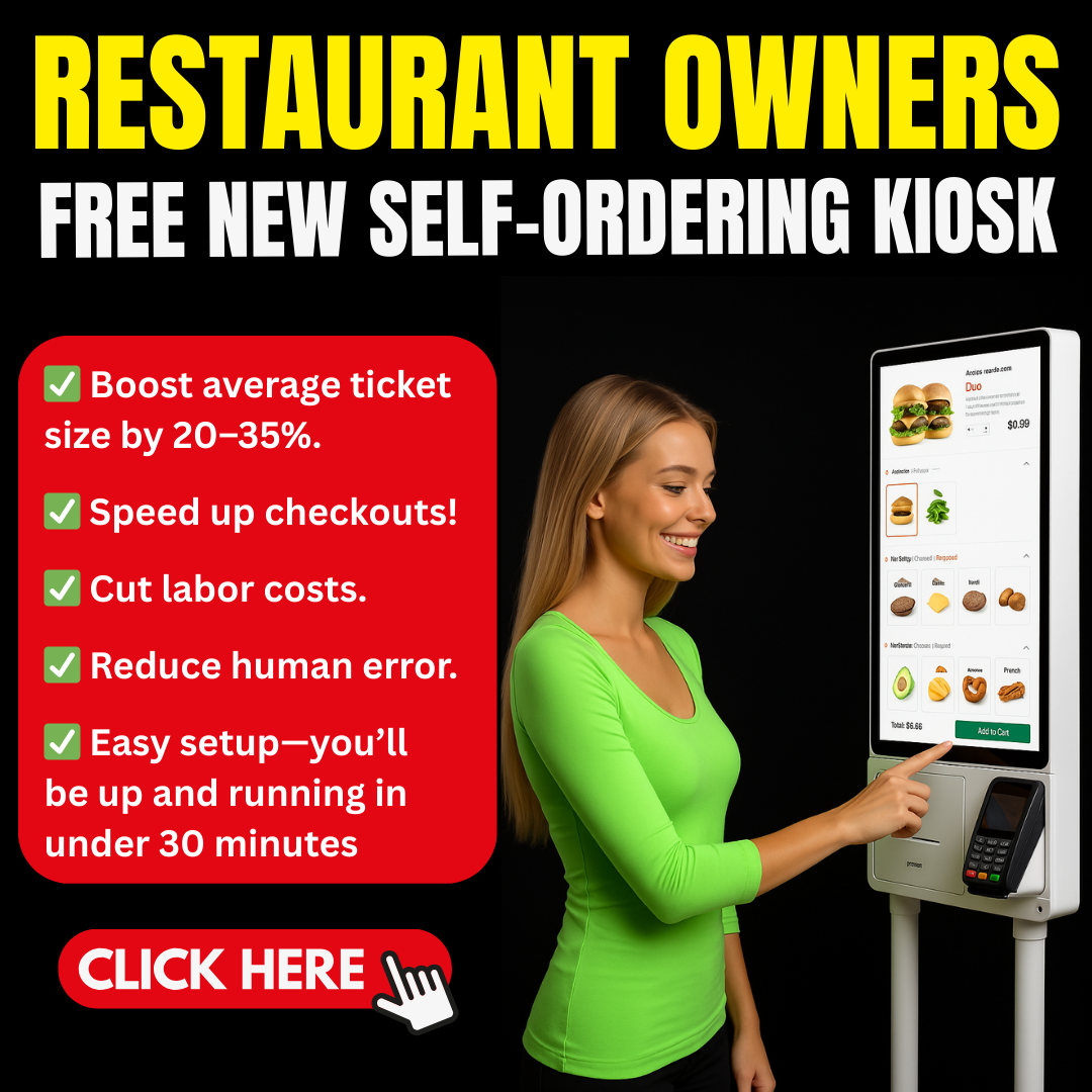 Industry Leading POS For Free Facebook ad: FREE Self-Ordering Restaurant Kiosk