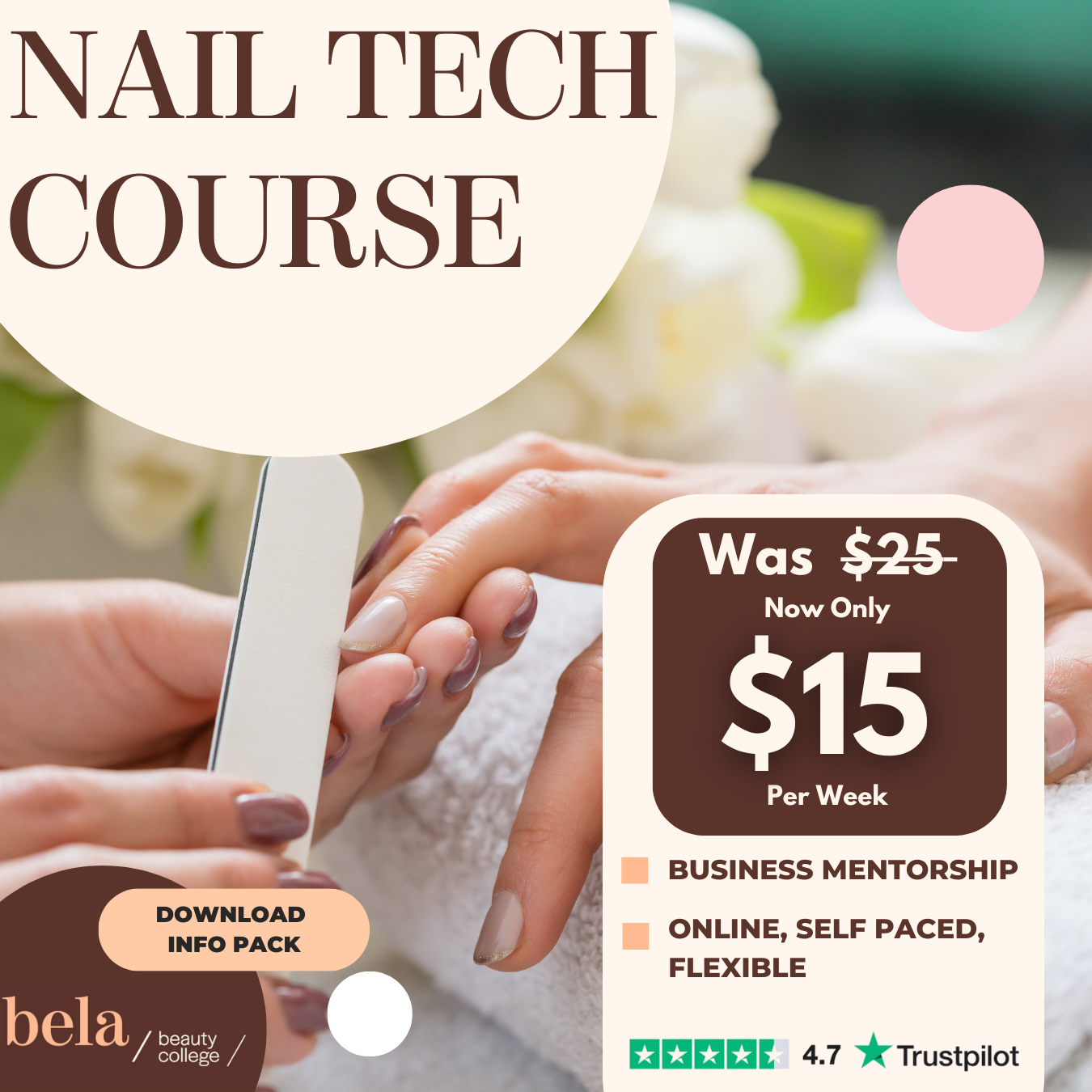 Bela Beauty College Facebook ad