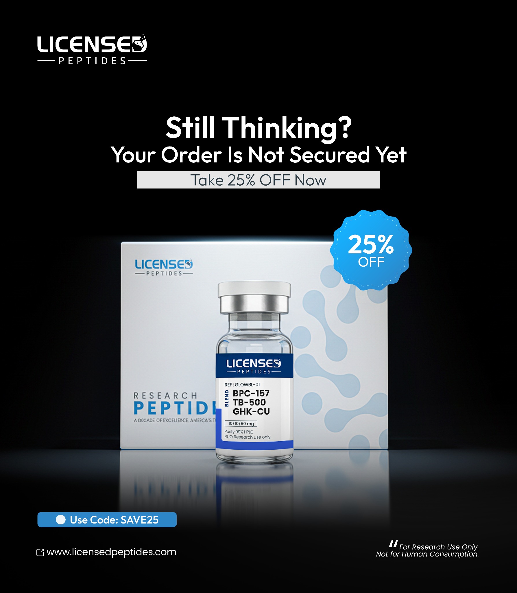 LicensedPeptides.com Facebook ad