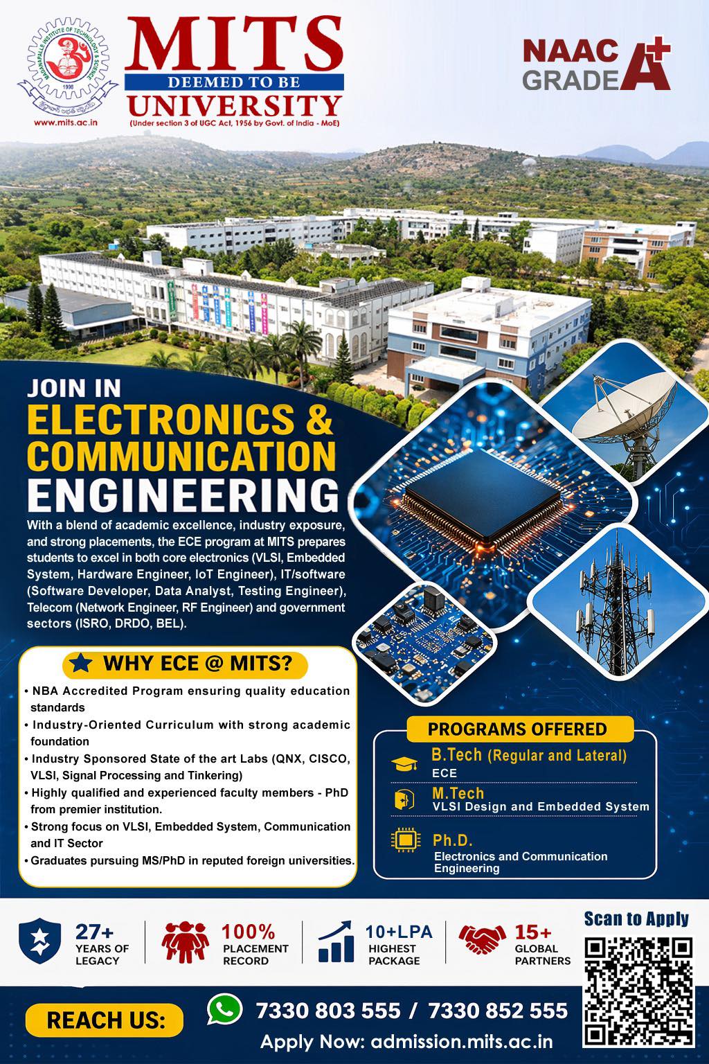 Madanapalle Institute of Technology & Science Facebook ad: Step into the Future with ECE @ MITS…