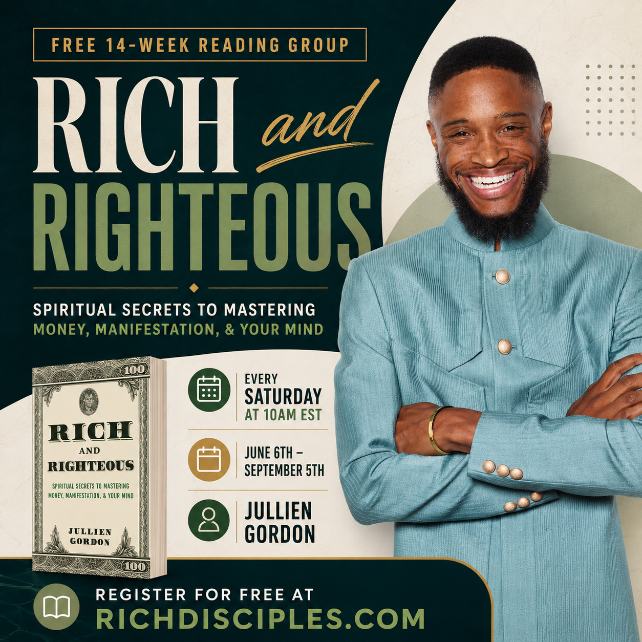 Jullien Gordon Facebook ad: RICH DISCIPLES: God Created You To Be Rich
