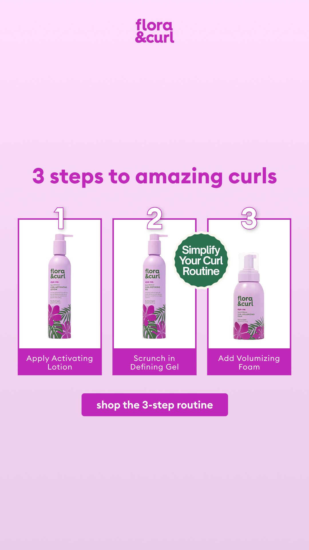 Flora & Curl Haircare Facebook ad