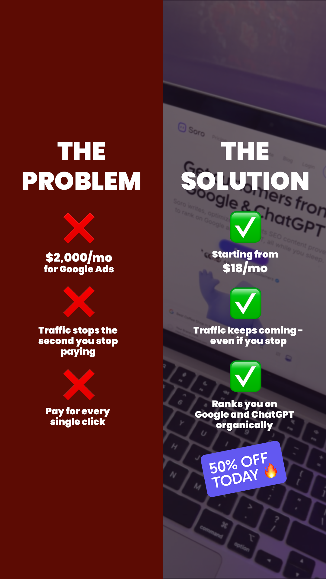 Soro SEO Facebook ad
