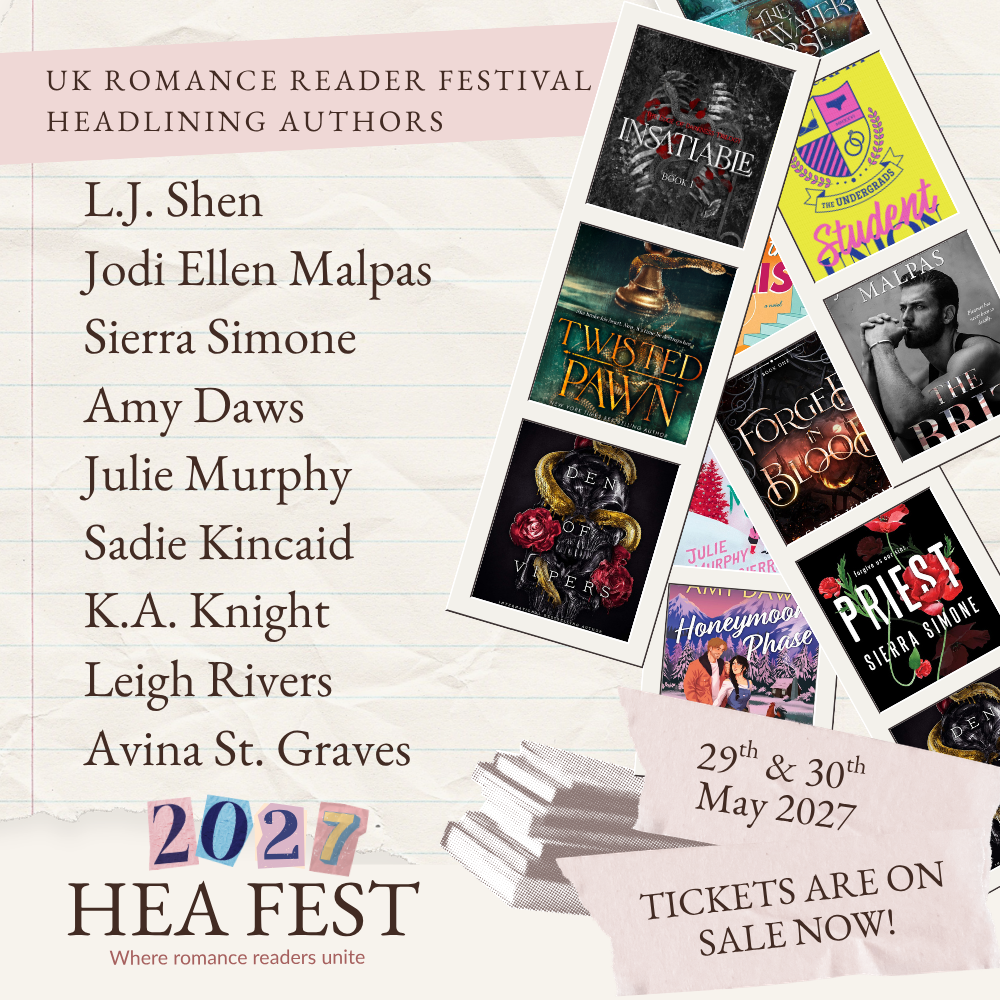 Happily Ever After Bookshop Facebook ad: Festival Vibes. 400 Romance Authors.