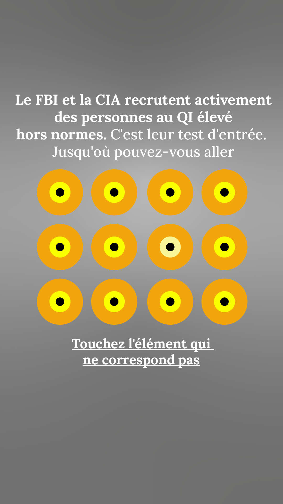 International IQ test Facebook ad