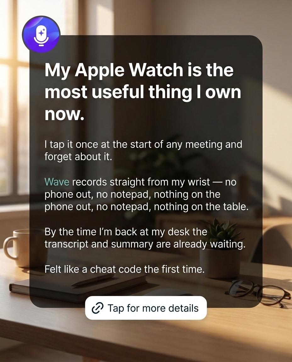 Wave AI Note Taker Facebook ad