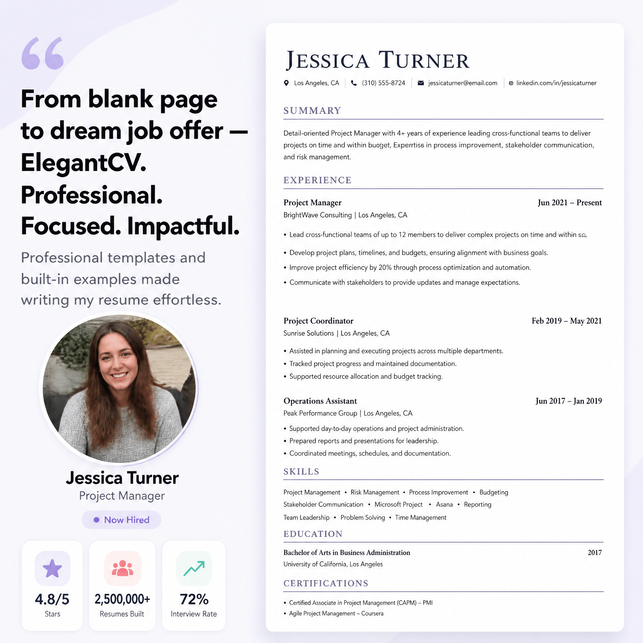 Elegant CV Facebook ad