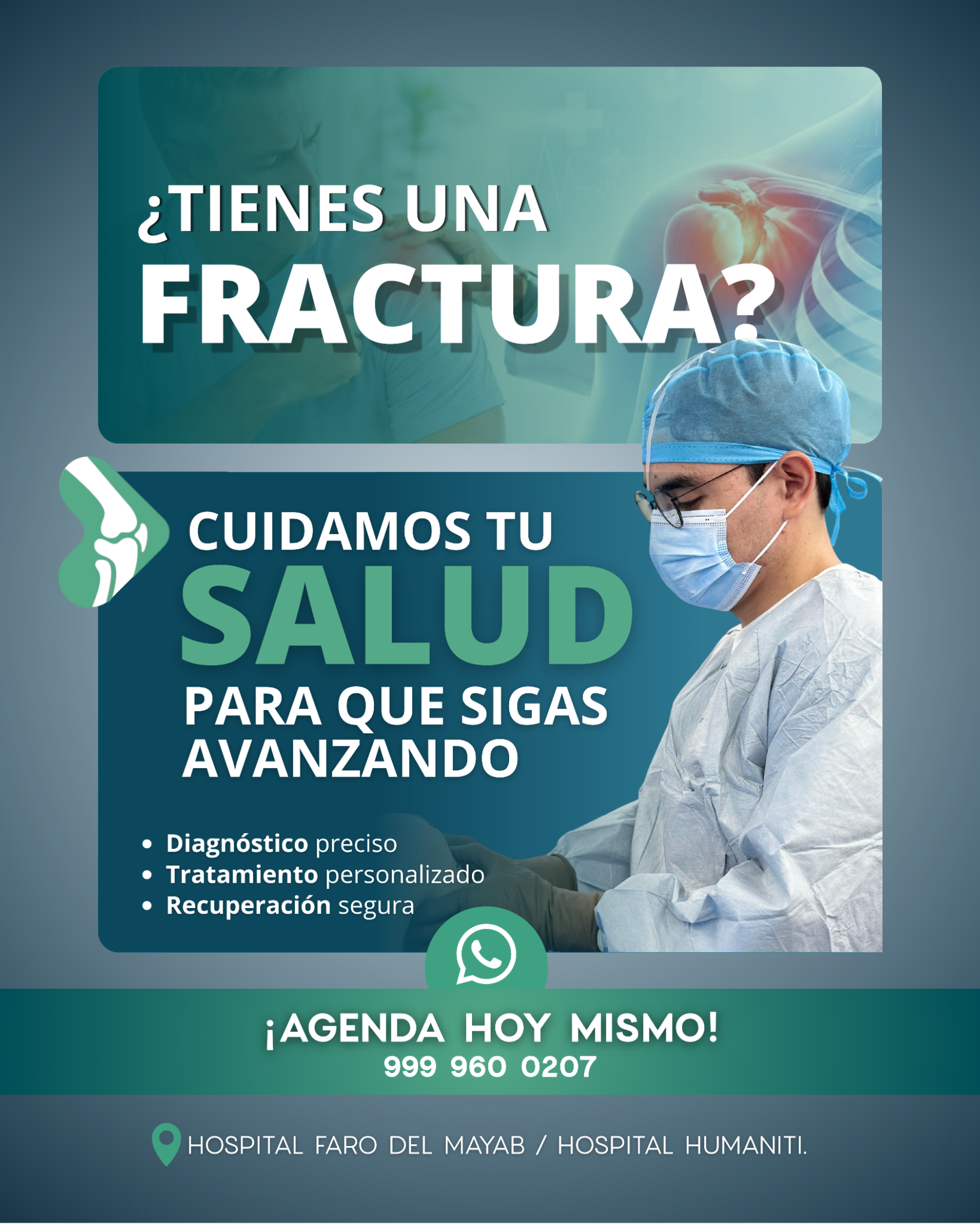 Dr. Maximiliano Cruz Facebook ad: Si te lesionaste, estamos listos para atenderte.