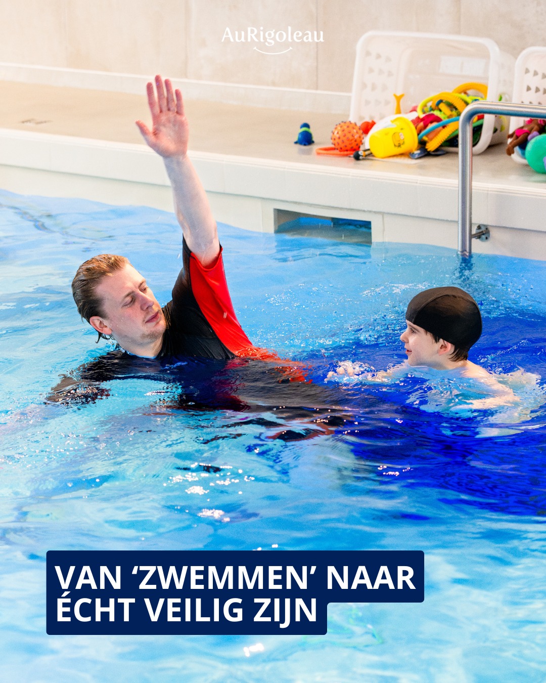 Aurigoleau Facebook ad: Van 50 meter zwemmen naar gewoon je veilig…