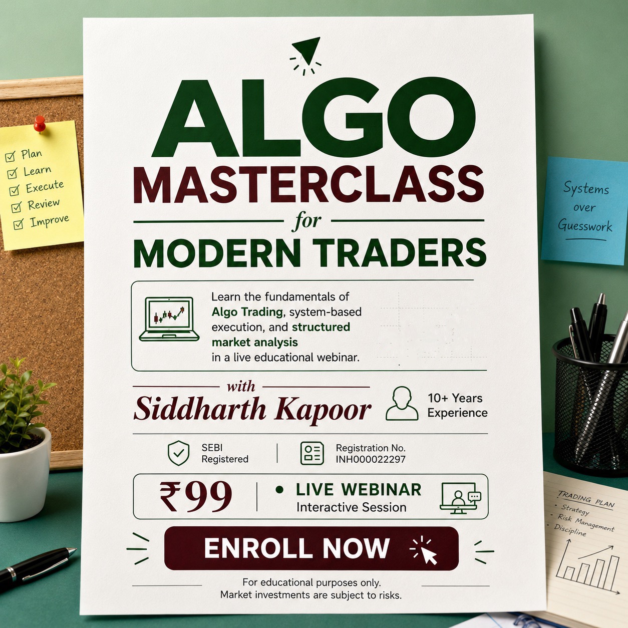 Master Algo Trading with Siddharth Facebook ad: Automate Your Decisions