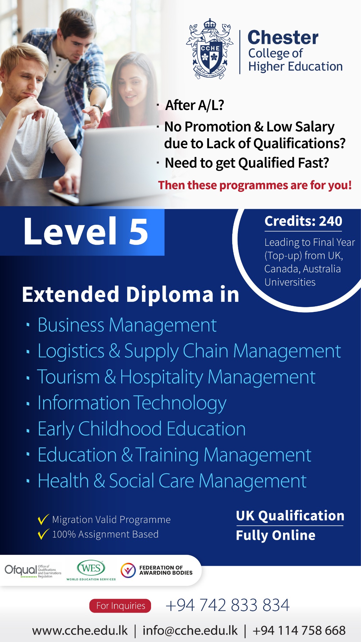 Chester College of Higher Education - CCHE Facebook ad