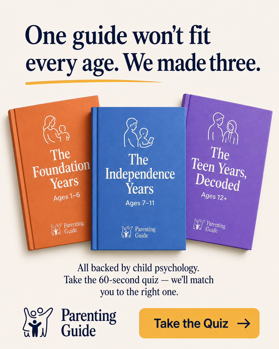 Parenting Guide Facebook ad: Parenting Hacks for Every Age