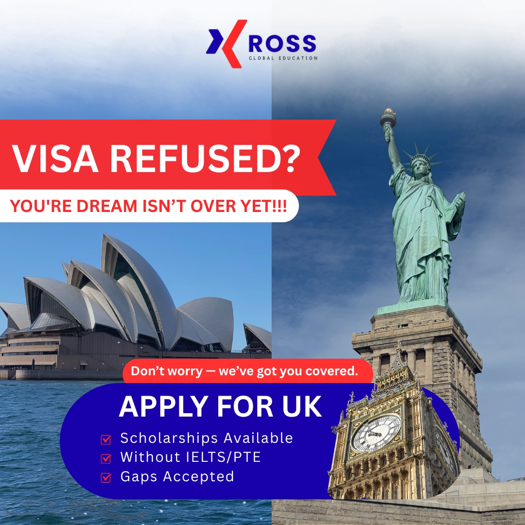 XROSS Facebook ad: Visa Refused? Study in UK or Ireland Instead