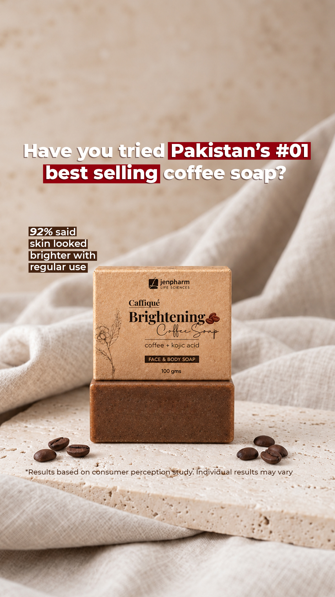 Jenpharm Life Sciences Facebook ad: Coffee Soap Full Launch, 20% OFF