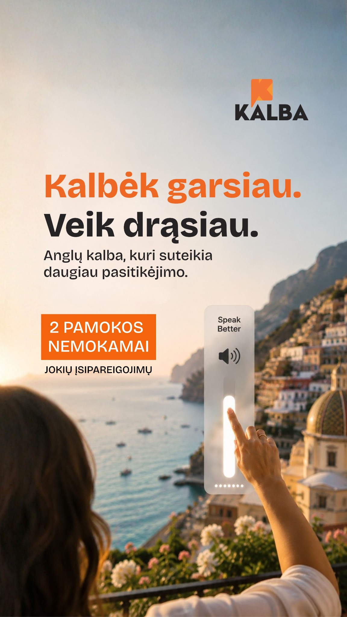 Kalba.Lt Facebook ad: Įjunk drąsą kalbėti angliškai