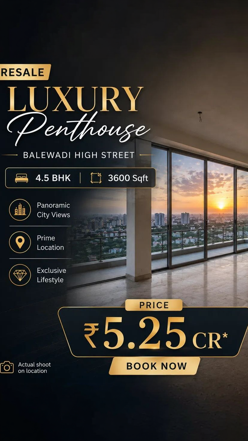 Kaashni Proptech Pvt. Ltd- Sqft2acres Facebook ad: Luxury Penthouse Resale, Balewadi High Street