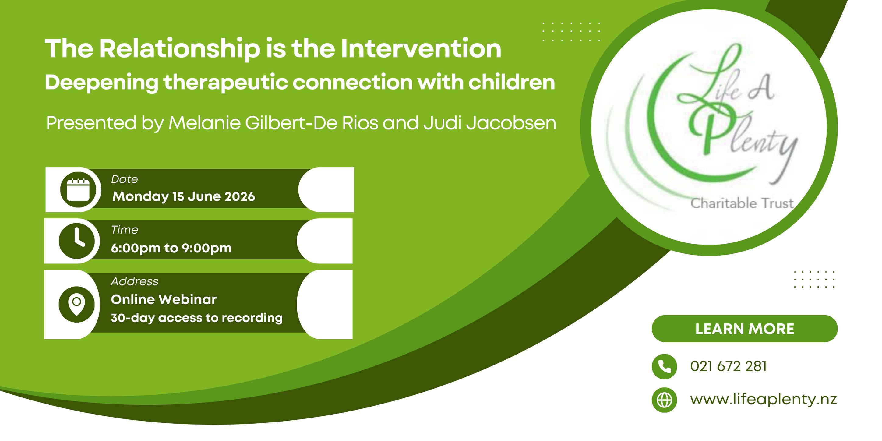 Life A Plenty Charitable Trust Facebook ad: The Relationship is the Intervention: Deepening…