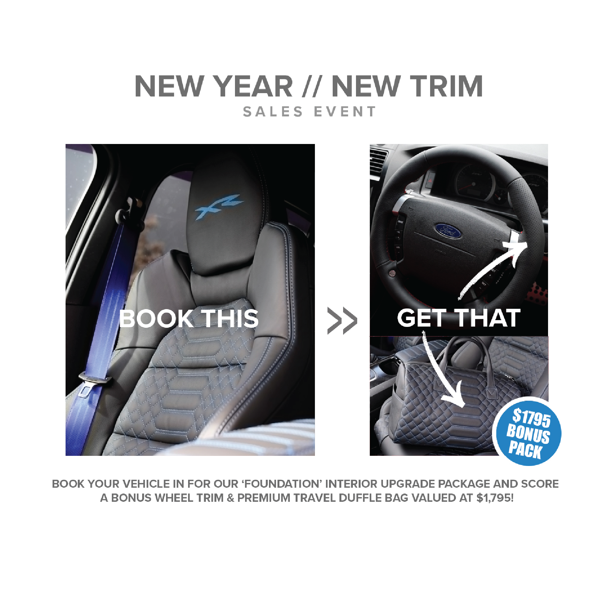 Autohaus Facebook ad: COMMODORE AND FALCON CUSTOM INTERIOR!