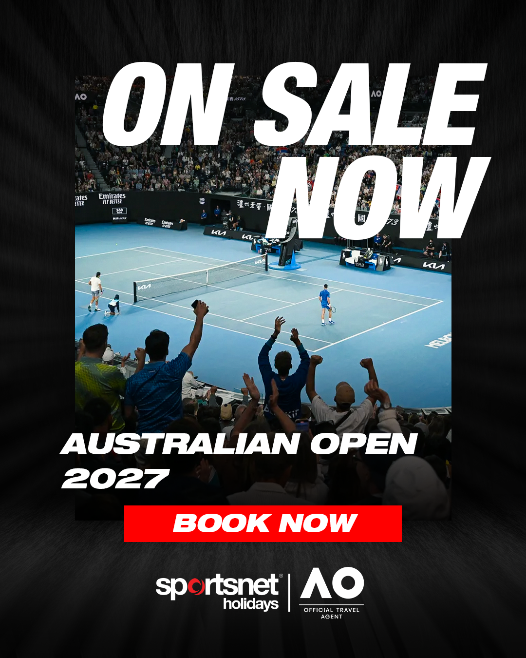 Sportsnet Holidays Facebook ad: Australian Open 2027 Travel Packages On Sale Now