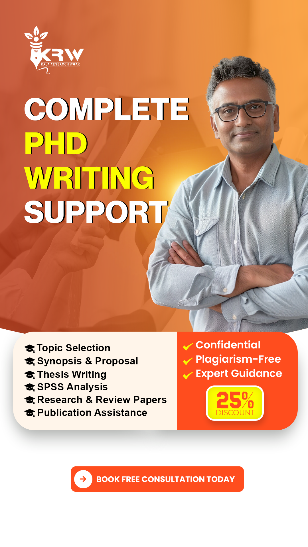 Kalp Research Work Facebook ad: Complete PhD Writing Support