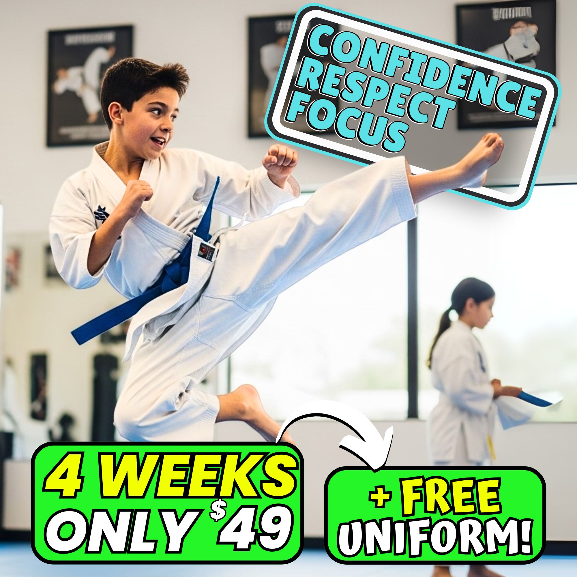 Han's World Class Taekwondo Academy Facebook ad: Best Kept Secret for Less SCREEN-TIME!