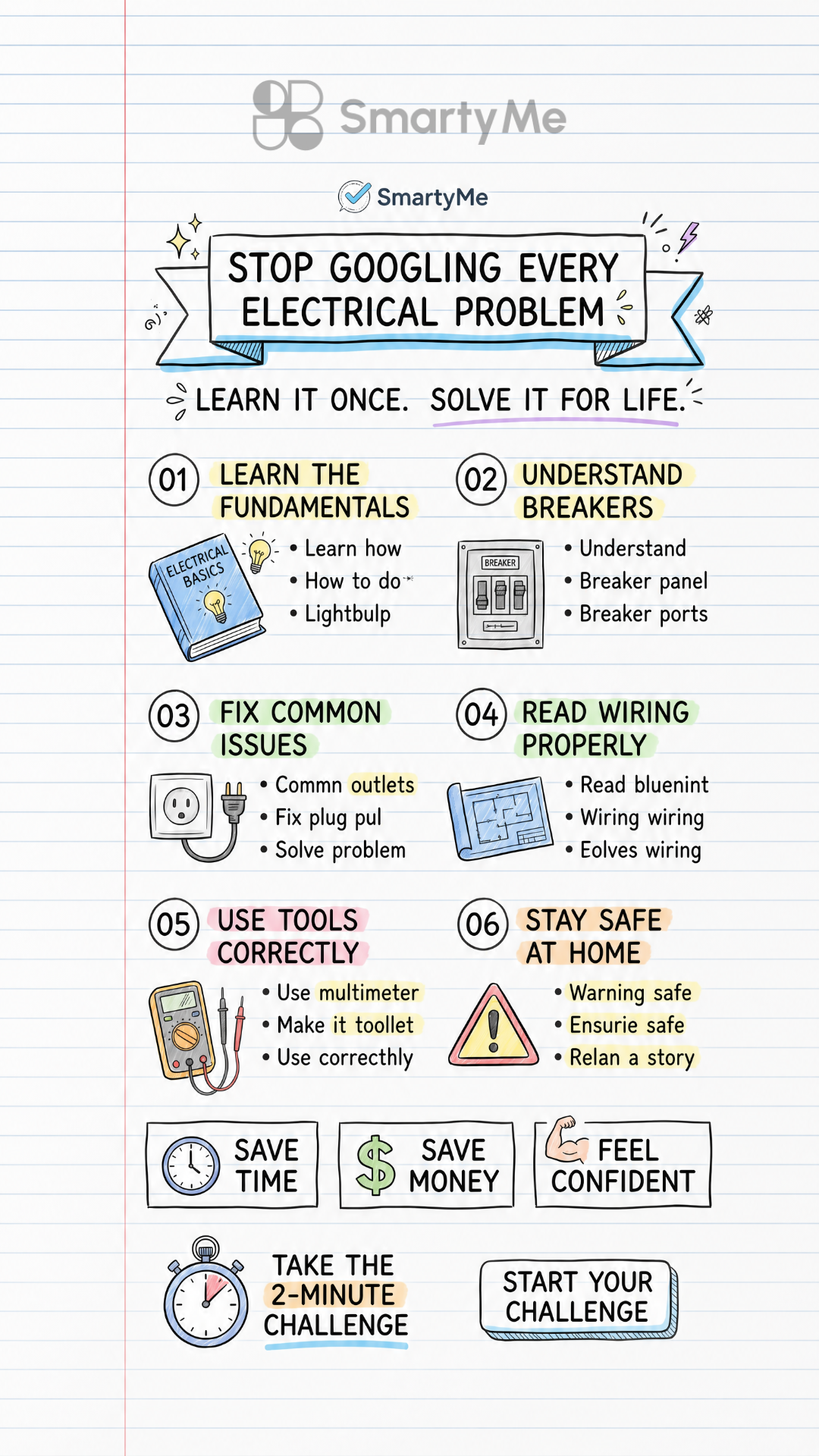 SmartyMe: Electricity Mindset Facebook ad: Replace scrolling with addictive Electricity lessons