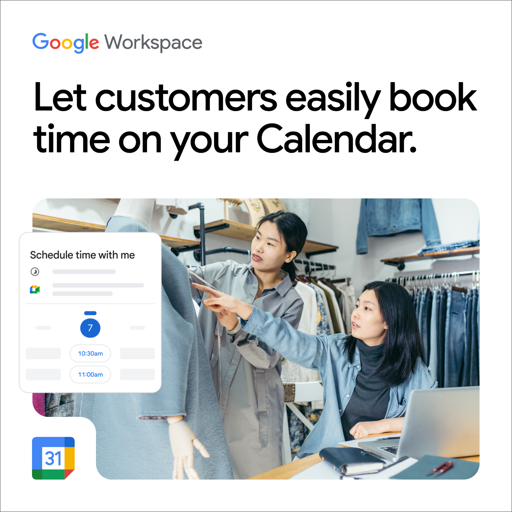 Google Workspace Facebook ad: Simplify scheduling with Google Calendar