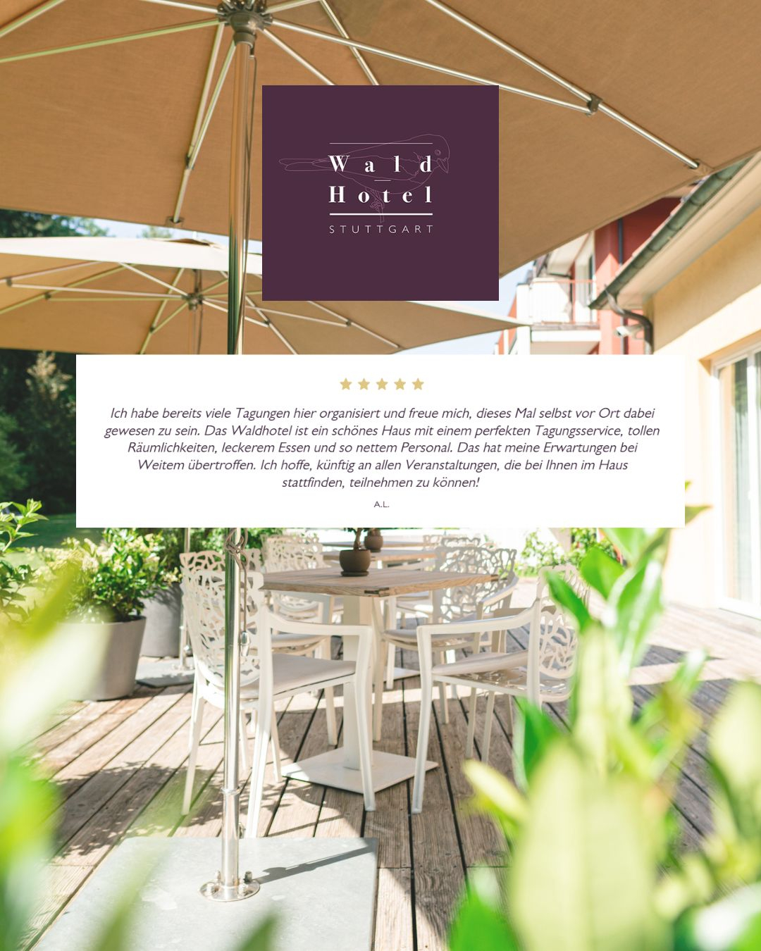 Waldhotel Stuttgart Facebook ad from Aug 3, 2026